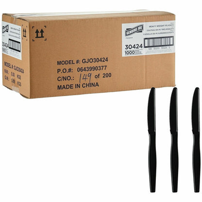 Genuine Joe Disposable Polystyrene Cutlery - Knife - Knife - Food, Cafeteria, Breakroom - Disposable - Polystyrene - Bla
