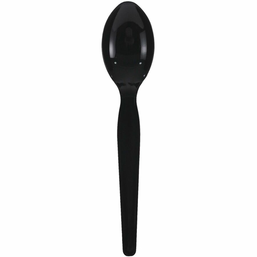 Genuine Joe Disposable Polystyrene Cutlery - Spoon - Spoon - Food, Cafeteria, Breakroom - Disposable - Polystyrene - Bla