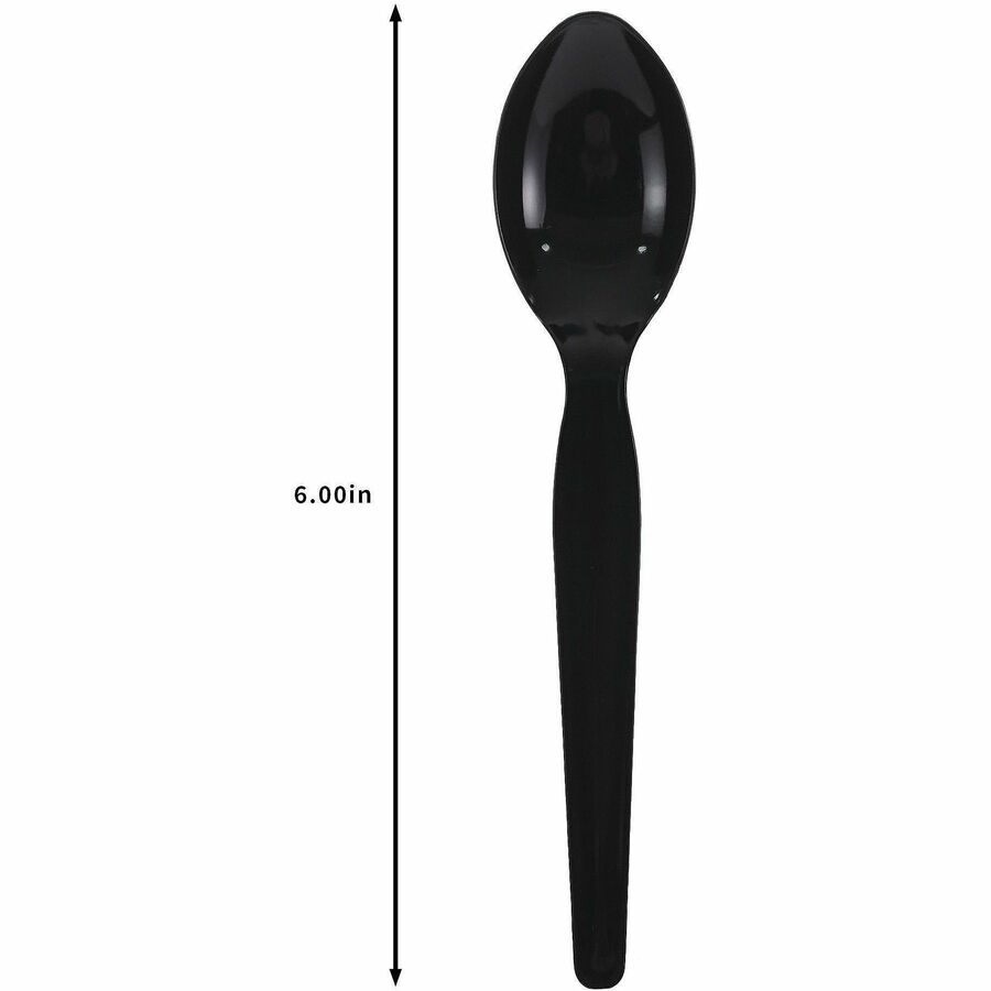 Genuine Joe Disposable Polystyrene Cutlery - Spoon - Spoon - Food, Cafeteria, Breakroom - Disposable - Polystyrene - Bla