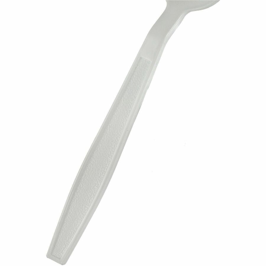 Genuine Joe Heavy-Weight Polypropylene Cutlery - Spoon - Spoon - Food, Cafeteria - Disposable - Polypropylene - White - 