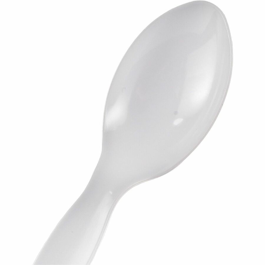 Genuine Joe Disposable Polystyrene Cutlery - Spoon - Spoon - Food, Cafeteria, Breakroom - Disposable - Polystyrene - Whi