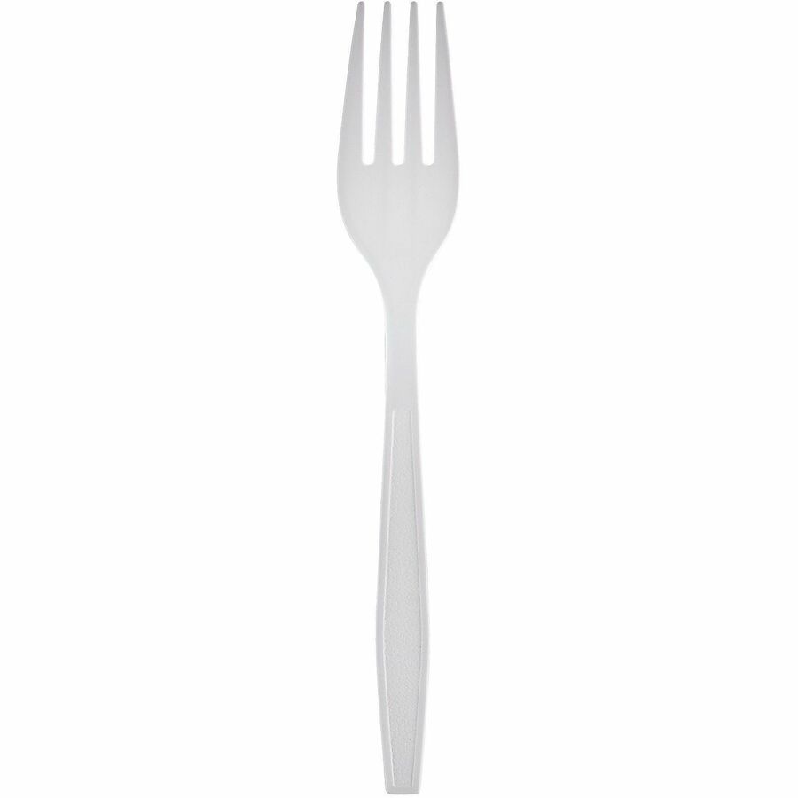 Genuine Joe Heavy-Weight Polypropylene Cutlery - Fork - Fork - Food, Cafeteria, Breakroom - Disposable - Polypropylene -