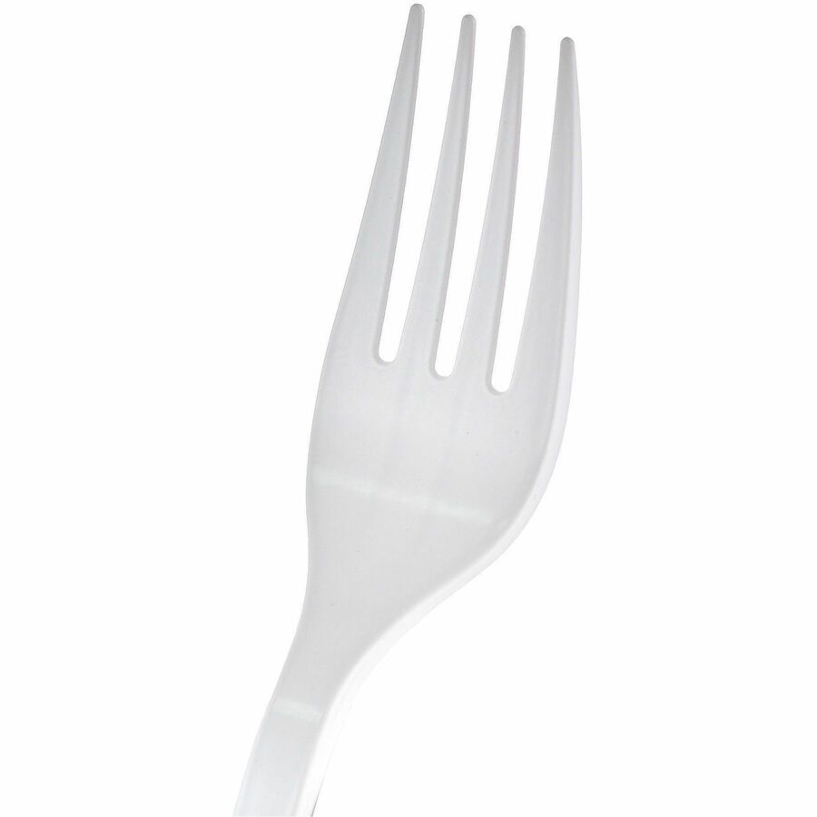 Genuine Joe Heavy-Weight Polypropylene Cutlery - Fork - Fork - Food, Cafeteria, Breakroom - Disposable - Polypropylene -