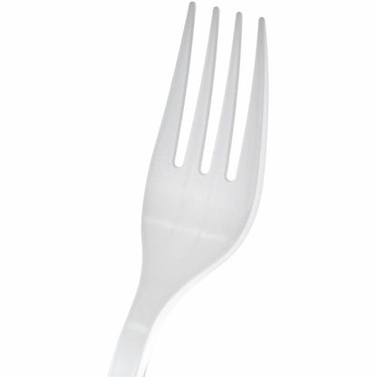 Genuine Joe Heavy-Weight Polypropylene Cutlery - Fork - Fork - Food, Cafeteria, Breakroom - Disposable - Polypropylene -