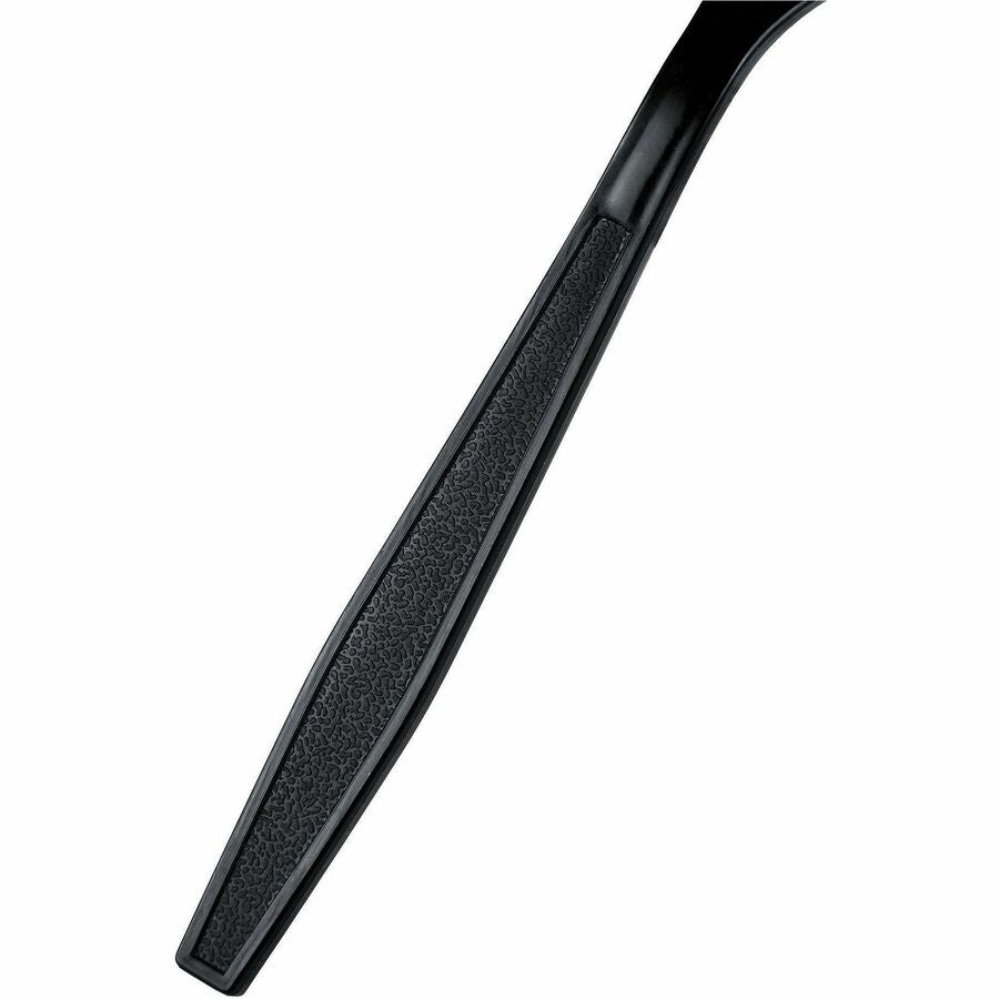 Genuine Joe Heavy-Weight Polypropylene Cutlery - Fork - Fork - Food, Cafeteria - Disposable - Polypropylene - Black - 10