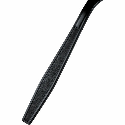 Genuine Joe Heavy-Weight Polypropylene Cutlery - Fork - Fork - Food, Cafeteria - Disposable - Polypropylene - Black - 10