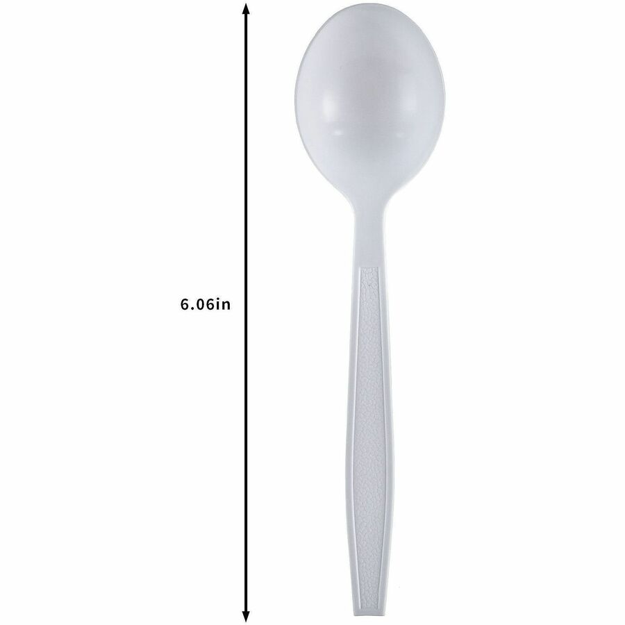 Genuine Joe Heavy-Weight Polypropylene Cutlery - Cutlery Set - Soup Spoon - Fork - Food, Cafeteria - Disposable - Polypr