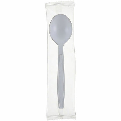 Genuine Joe Heavy-Weight Polypropylene Cutlery - Cutlery Set - Soup Spoon - Fork - Food, Cafeteria - Disposable - Polypr