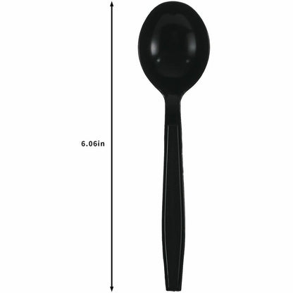 Genuine Joe Heavy-Weight Polypropylene Cutlery - Cutlery Set - Soup Spoon - Fork - Food, Cafeteria - Disposable - Polypr