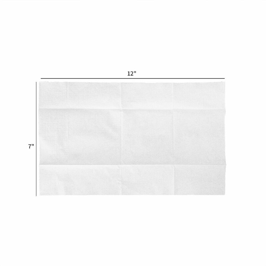 Genuine Joe Low-Fold Dispenser Napkins - Low-fold - White - 1 Carton