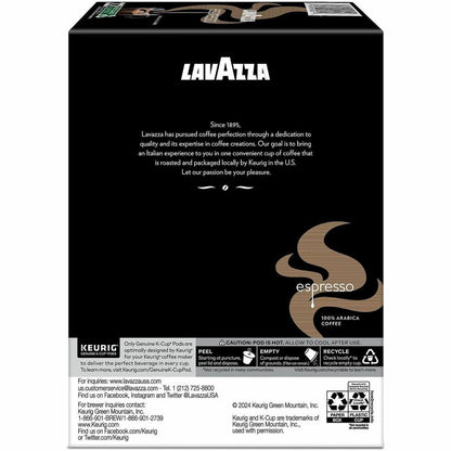 Lavazza K-Cup Espresso Italiano Coffee - Compatible with Keurig Brewer - Medium - K-Cup - Italian Espresso - Kosher - 22