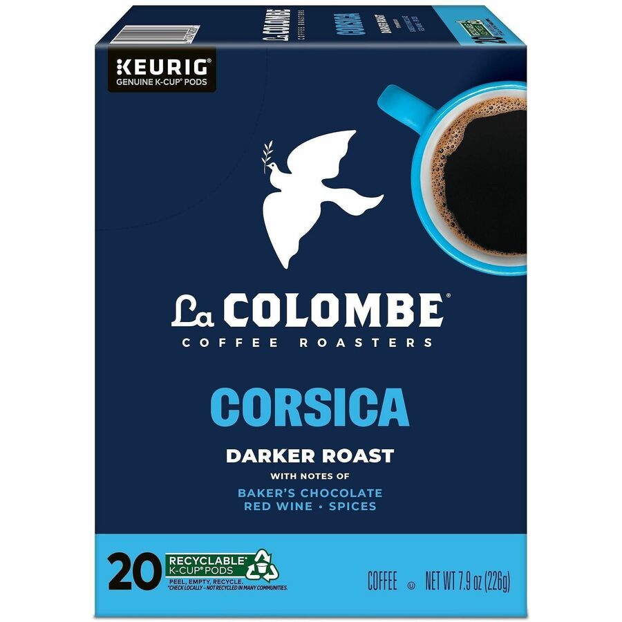 La Colombe K-Cup Corsica Coffee - Compatible with Keurig Brewer - Dark/Bold - K-Cup - Corsica - Kosher - 20/Box - 20 / B