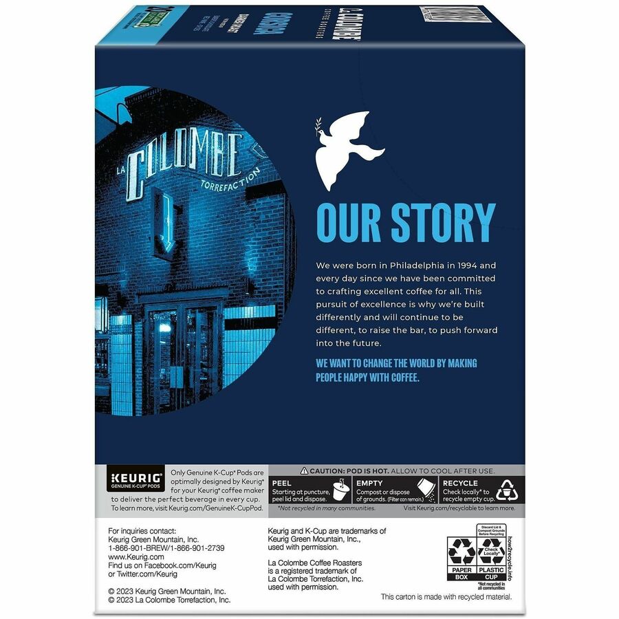 La Colombe K-Cup Corsica Coffee - Compatible with Keurig Brewer - Dark/Bold - K-Cup - Corsica - Kosher - 20/Box - 20 / B