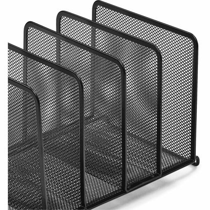 Lorell Stacking Mesh Sorter - Stackable - Durable, Stackable - Black - Mesh, Metal - 1 Each