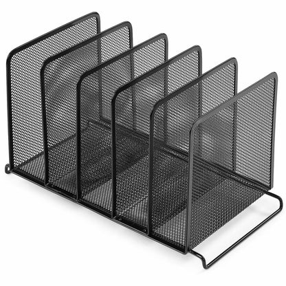 Lorell Stacking Mesh Sorter - Stackable - Durable, Stackable - Black - Mesh, Metal - 1 Each