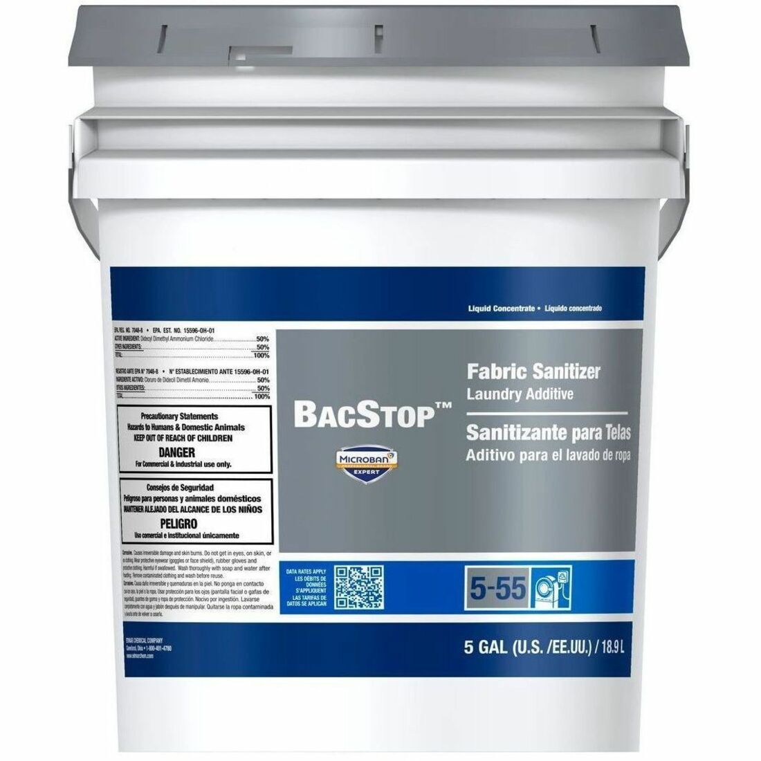 BacStop Fabric Sanitizer - For Fabric, Healthcare, Laundry, Garment - Concentrate - Liquid - 640 fl oz (20 quart) - 1 Ca