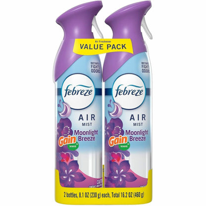Febreze Air Mist Air Freshener Spray - Spray - 8.1 fl oz (0.3 quart) - Gain Moonlight Breeze - Odor Neutralizer, Long La