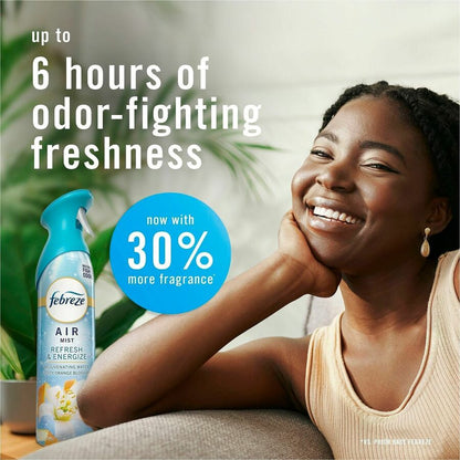 Febreze Air Mist Air Freshener Spray - Spray - 8.1 fl oz (0.3 quart) - Refresh & Energize - Odor Neutralizer, Long Lasti