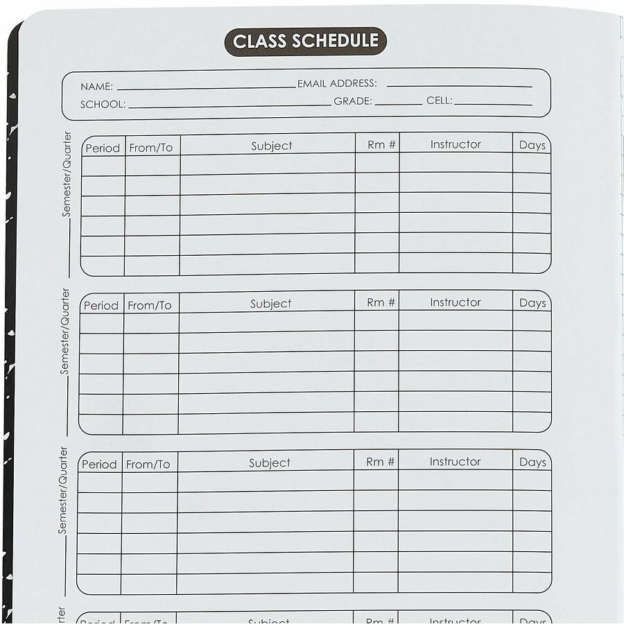 Sparco Quadrille-Ruled Composition Notebooks - Sewn - Quad Ruled Front Ruling - Black Cover - Label, Hard Cover, Damage 
