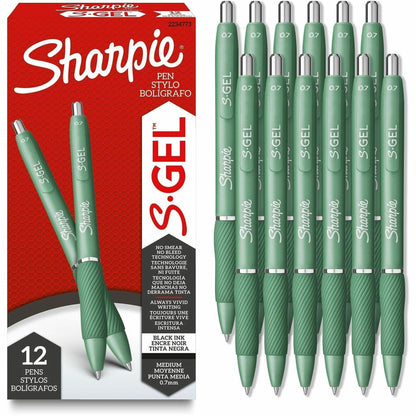 Sharpie S-Gel Pens - 0.7 mm Pen Point - Black Ink - Gel-based - Writing, Home, School, Office - 12 / Dozen