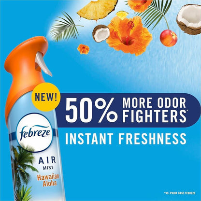 Febreze Air Mist Air Freshener Spray - Spray - 8.1 fl oz (0.3 quart) - Hawaiian Aloha - Odor Neutralizer, Long Lasting -