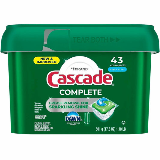 Cascade Complete ActionPacs - For Dish, Dishwasher - Pod - Fresh Scent - 6 / Carton