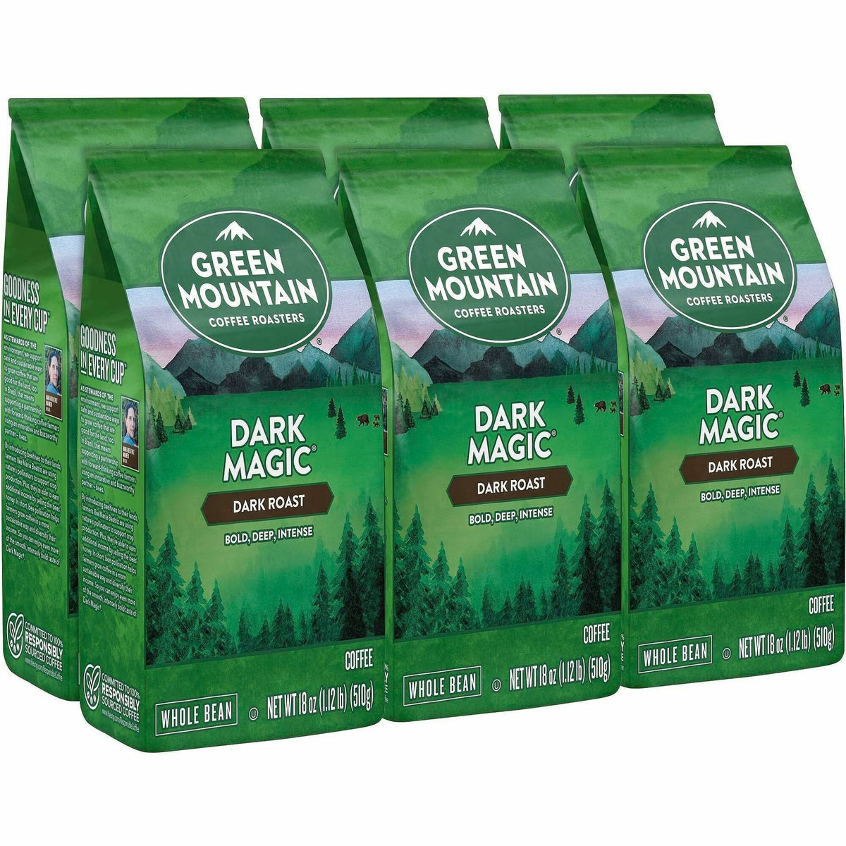 Green Mountain Coffee Whole Bean Dark Magic Coffee - Dark - Whole Bean - Dark Magic - Kosher - 6 / Carton