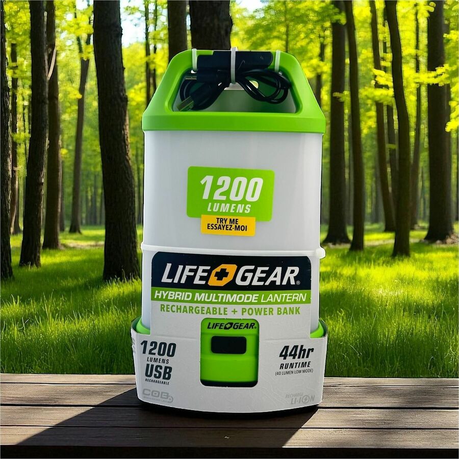 Life+Gear Hybrid USB-Rechargeable Lantern - LED - 1600 lm Lumen - 3 x AA - Alkaline, Lithium (Li) - Battery Rechargeable