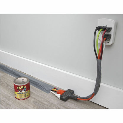 FLEX SEAL Super Wide Duct Tape - 20 ft Length x 4.60" Width - Gray - Rubber Adhesive - Water Resistant, Weather Resistan