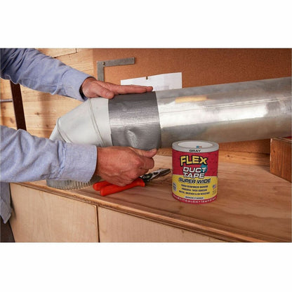 FLEX SEAL Super Wide Duct Tape - 20 ft Length x 4.60" Width - Gray - Rubber Adhesive - Water Resistant, Weather Resistan