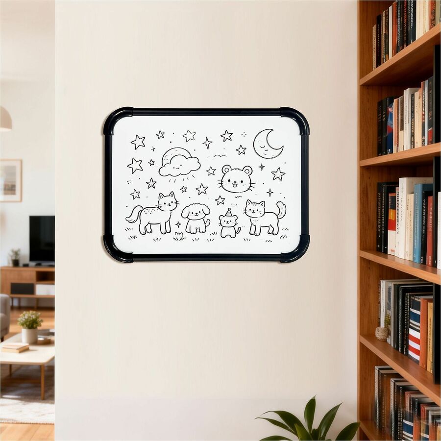 Lorell Magnetic Dry-Erase Board - 11" (0.9 ft) Width x 8.5" (0.7 ft) Height - White Surface - Aluminum Frame - Magnetic 