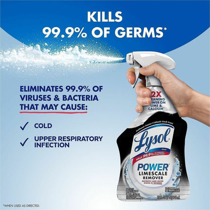 Lysol Power Limescale Remover - For Multi Surface, Multipurpose - Foam, Spray, Liquid - 32 fl oz (1 quart) - Atlantic Fr