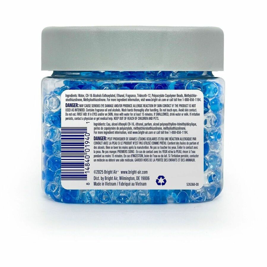 Bright Air Max Odor Eliminator Scent Gems - Gel - 14 oz - Cool + Clean - 60 Day - 6 / Carton