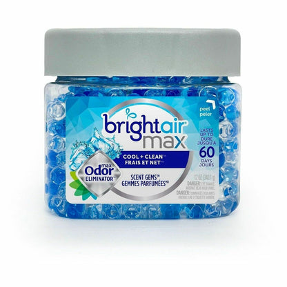 Bright Air Max Odor Eliminator Scent Gems - Gel - 14 oz - Cool + Clean - 60 Day - 6 / Carton