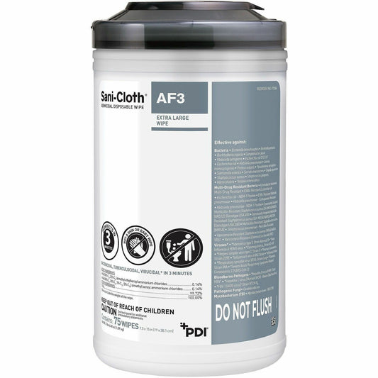 PDI Sani-Cloth AF3 Germicidal Wipes - For Nonporous Surface, Hard Surface, Equipment - Ready-To-Use - Wipe - 15" Length 