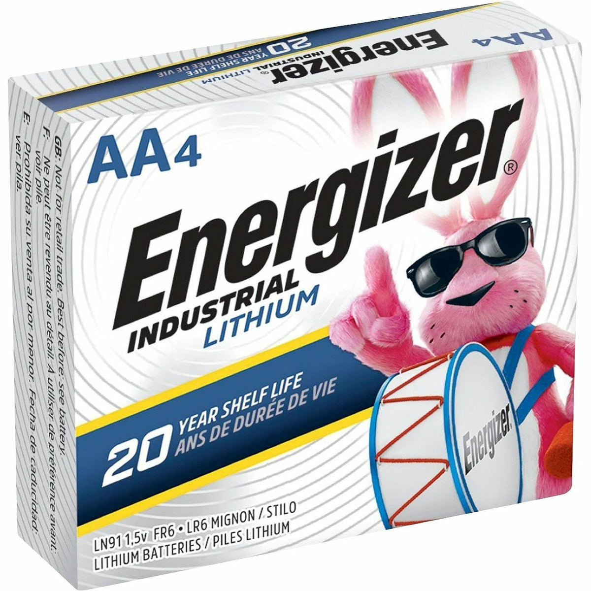 Energizer Industrial AA Lithium Batteries - For Vending Machine, Electronics, Construction - AA - 10 Year Shelf Life - 4