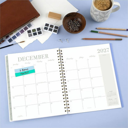 Cambridge Leah Bisch Weekly Monthly Planner - Weekly, Monthly - 12 Month - January 2027 to December 2027 - Letter - 8 1/