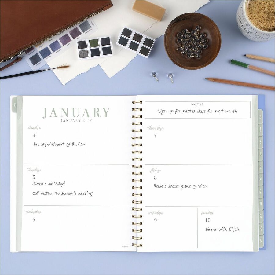 Cambridge Leah Bisch Weekly Monthly Planner - Weekly, Monthly - 12 Month - January 2027 to December 2027 - Letter - 8 1/