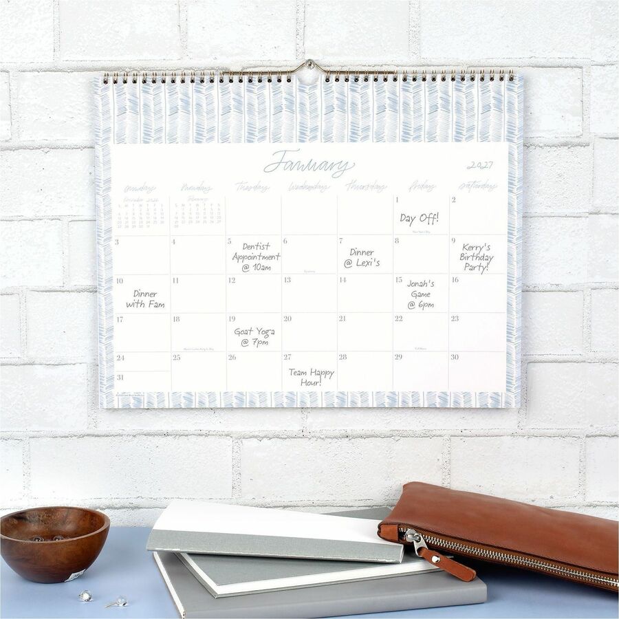 Cambridge Leah Bische Monthly Wall Calendar - Monthly - 12 Month - January 2027 to December 2027 - 15" x 12" Sheet Size 