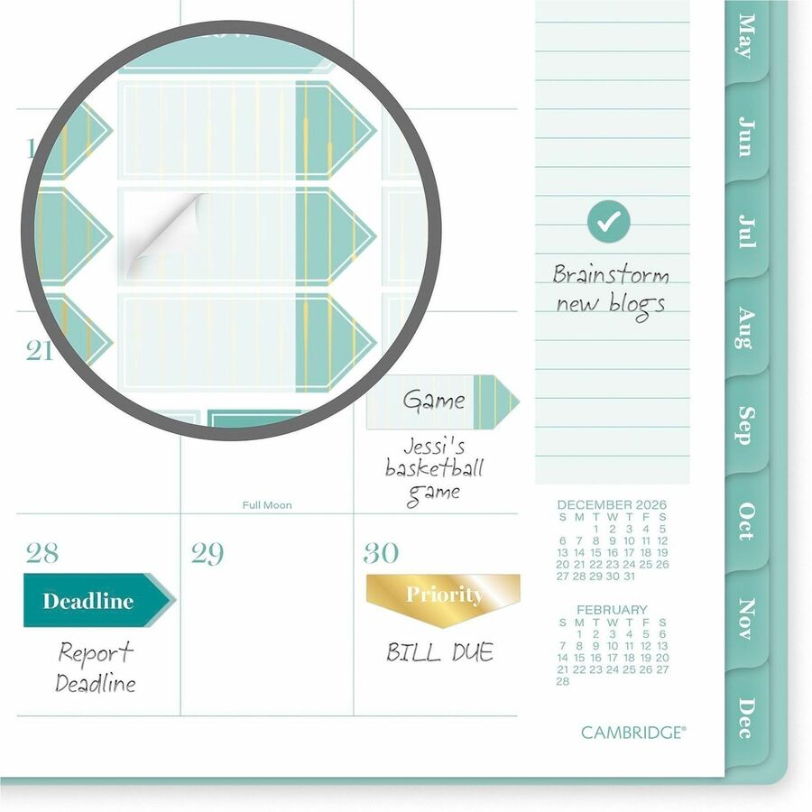 Cambridge Glimmer Weekly/Monthly Planner - Monthly, Weekly - 12 Month - January 2027 to December 2027 - 5 1/2" x 8 1/2" 