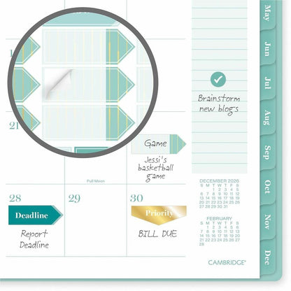 Cambridge Glimmer Weekly/Monthly Planner - Monthly, Weekly - 12 Month - January 2027 to December 2027 - 5 1/2" x 8 1/2" 