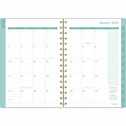 Cambridge Glimmer Weekly/Monthly Planner - Monthly, Weekly - 12 Month - January 2027 to December 2027 - 5 1/2" x 8 1/2" 