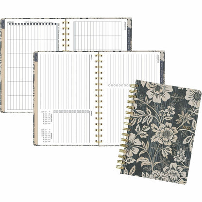 Cambridge Denim Blooms Monthly Planner - Monthly - 12 Month - January 2027 to December 2027 - 5 1/2" x 8 1/2" Sheet Size