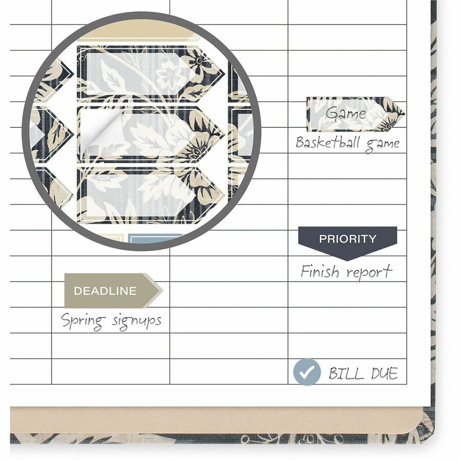 Cambridge Denim Blooms Monthly Planner - Monthly - 12 Month - January 2027 to December 2027 - 5 1/2" x 8 1/2" Sheet Size