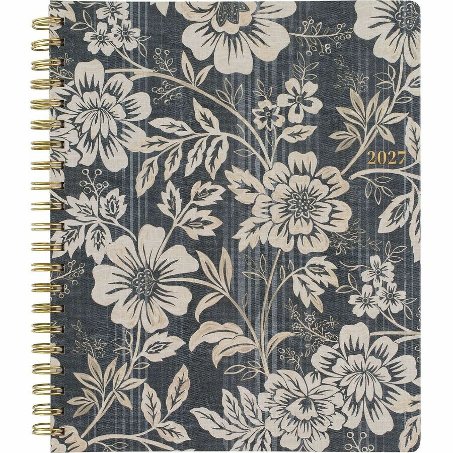 Cambridge Denim Blooms Monthly Planner - Monthly - 12 Month - January 2027 to December 2027 - Letter - 8 1/2" x 11" Shee