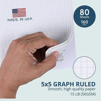 Roaring Spring Quad-Ruled Composition Notebooks - 80 Sheets - 160 Pages - Sewn/Tapebound - Both Side Ruling Surface - Qu