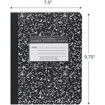 Roaring Spring Quad-Ruled Composition Notebooks - 80 Sheets - 160 Pages - Sewn/Tapebound - Both Side Ruling Surface - Qu