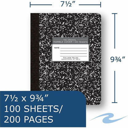 Roaring Spring 100-sheet College Ruled Comp. Book - 100 Sheets - 200 Pages - Sewn/Tapebound - Both Side Ruling Surface -