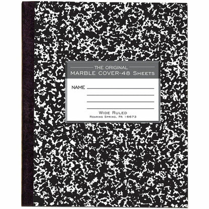 Roaring Spring Tape Bound Composition Notebooks - 48 Sheets - 96 Pages - Sewn/Tapebound - Both Side Ruling Surface - Wid