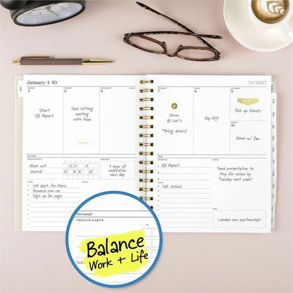 Cambridge WorkStyle Focus Planner - Weekly, Monthly - 12 Month - January 2027 to December 2027 - 7" x 8 3/4" Sheet Size 